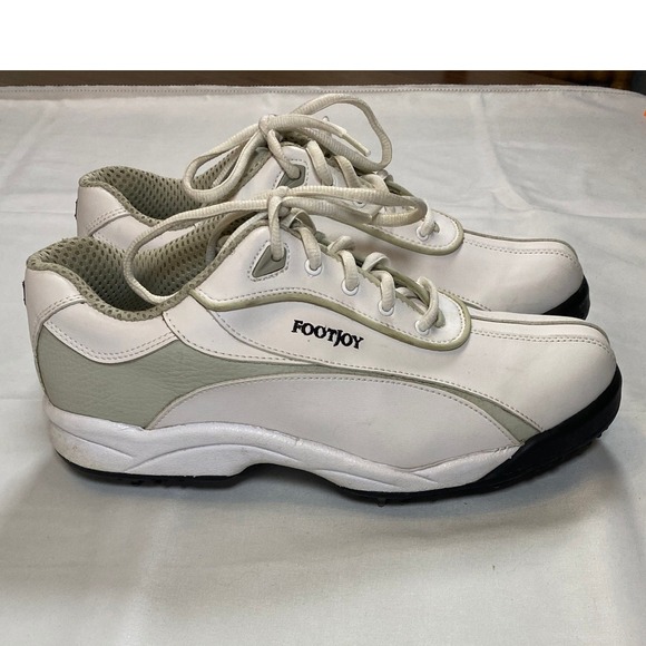 FootJoy GreenJoys White Leather Golf Shoes Women's Size 8.5 Spiked - Picture 5 of 11